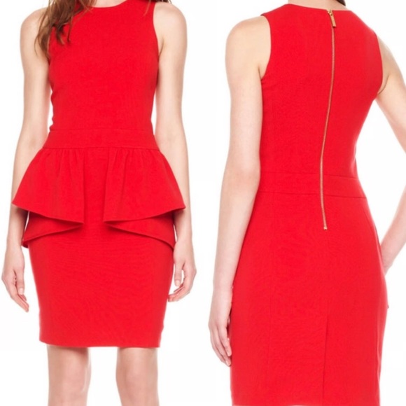 MICHAEL Michael Kors Dresses & Skirts - Michael Kors Vibrant Red Peplum Mini Dress
